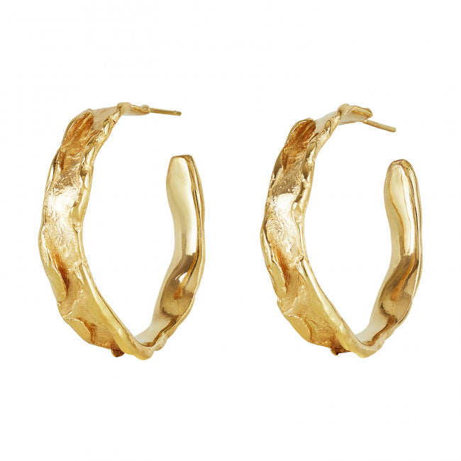 Large Wave Hoop Earrings