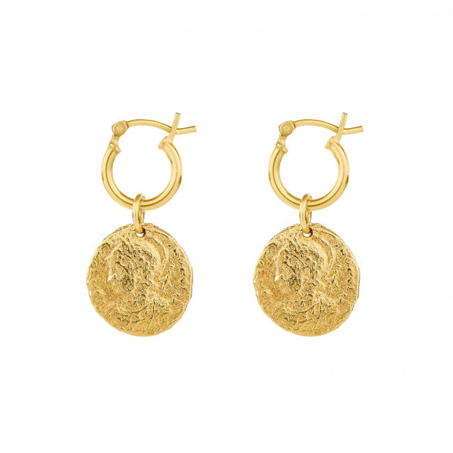 Roman Coin Hoop Earrings