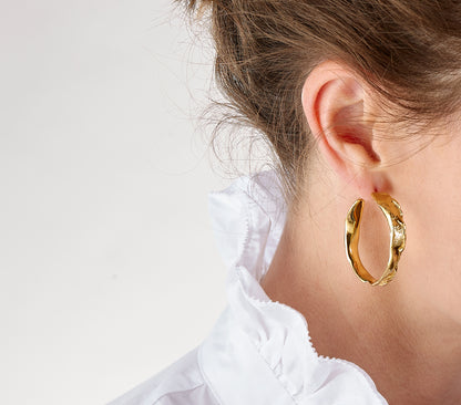 Large Wave Hoop Earrings