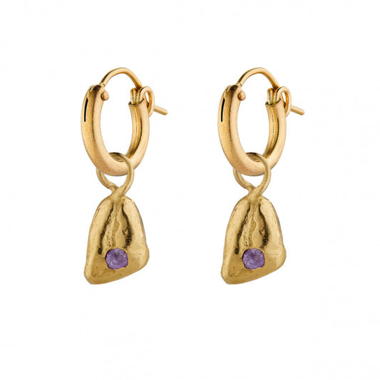 Halcyon Baby Triangle Earrings with Amethyst