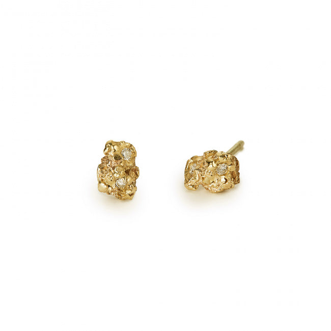 Nugget Ocean Diamond Stud Earrings