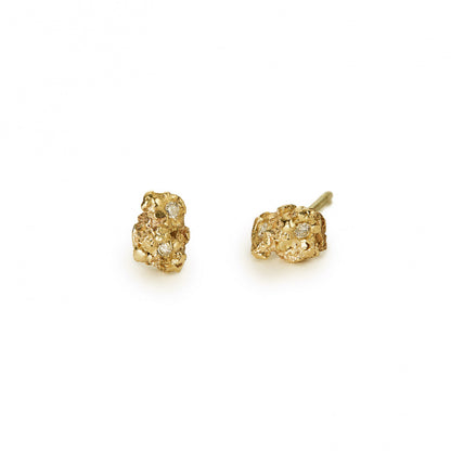 Nugget Ocean Diamond Stud Earrings