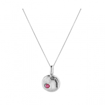 Halcyon Round Necklace With a Ruby