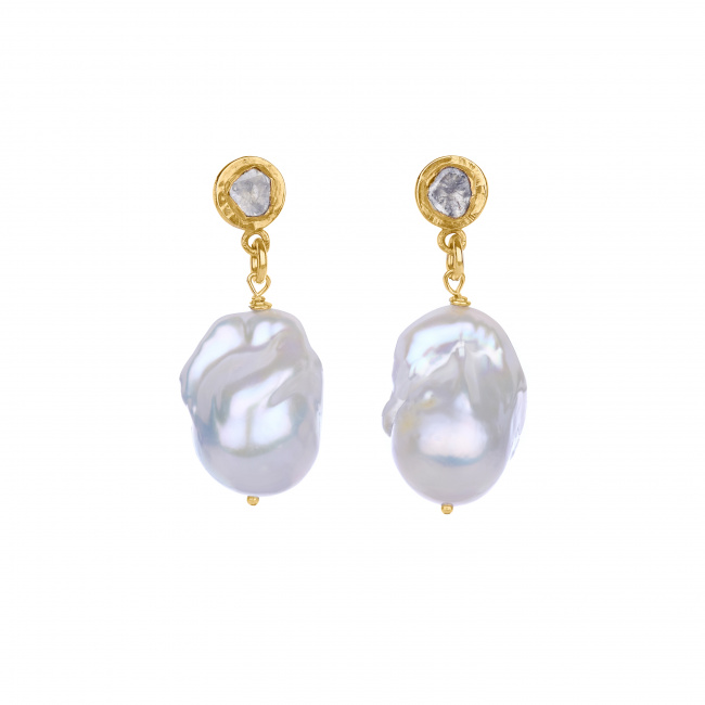 Diamond-and-baroque-pearl-earrings
