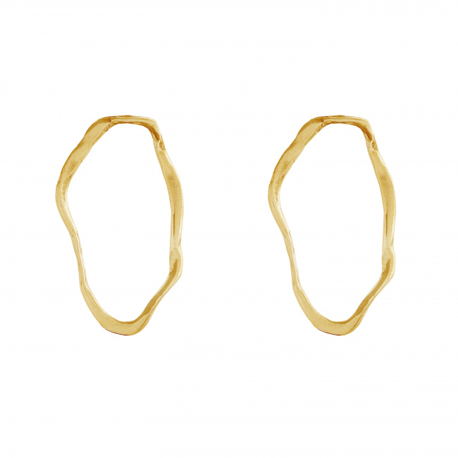 Gold-large-Ripple-Stud-earrings