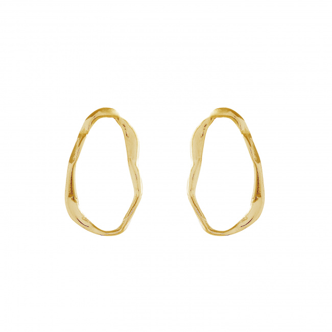Gold-ripple-stud-earrings